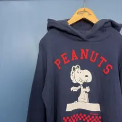 PEANUTS スヌーピーパーカー ワンピース　ネイビー