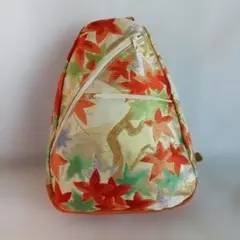 帯リメイクバッグ　しずく型ボディバック　ワンショルダー　ハンドメイド