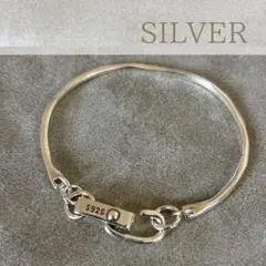 シルバー フックバングル 925 コーティングストリート 韓国 ブレスレット