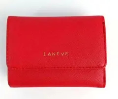 新品ランイブLANEVE レディース三つ折り財布　レッド　多少訳有り
