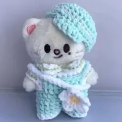 ソーダ1点】skzoo スキズ ぬい服 つけ襟 さくらんぼ 編み物 着せ替え服