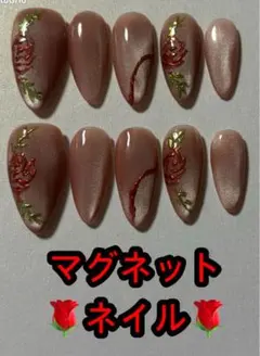 マグネットネイルバラデザイン♡