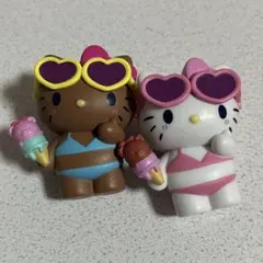 ソ*降様 みんなでプールフィギュア カプセルトイ キティ