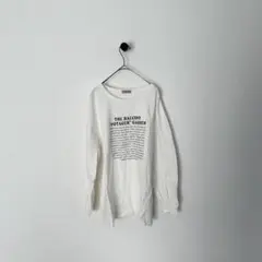 【良品】Samansa Mos2 英字プリント 長袖Tシャツ 白 F ナチュラル