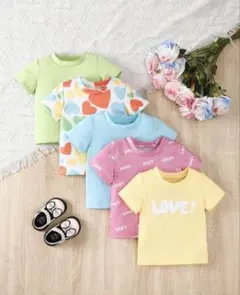 新品　SHEIN 半袖　Tシャツ 5枚セット 80-90 12-18Y