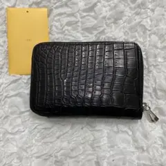 新品未使用 ITTI イッチ クロコ型押し ラウンドファスナー 長財布 ブラックのサムネイル