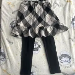 チェック柄フリルスカートとレギンスセット 130cm