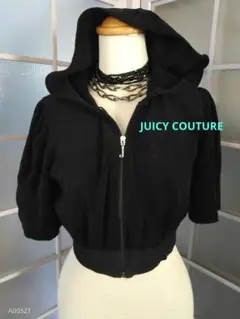 美品★JUICY COUTURE ベロア パーカー ショート丈 黒 ベルスリーブのサムネイル