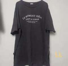 ci fleur ロゴプリントチュニック Tシャツ チャコールグレーLLのサムネイル