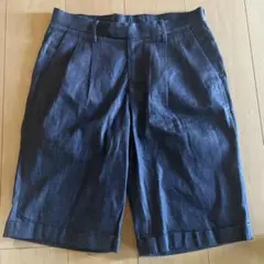 参価3.5万 日本製【トゥモローランド】インディゴデニムストレッチタックショーツのサムネイル