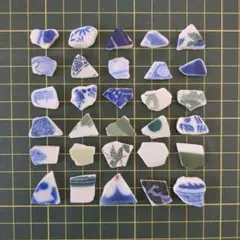 シー陶器　小Ｂ 藍色＆緑色　金継ぎ　天然素材　アート　ハンドメイド