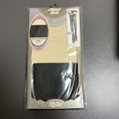 【フェイクニーハイ】ベージュとブラックのタイツ