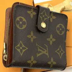 良品 ルイヴィトン モノグラム コンパクトジップ 二つ折り ラウンドジップ 財布
