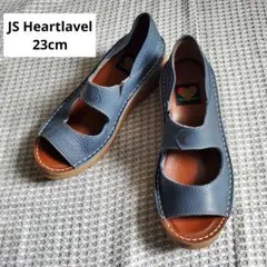 JS Heartlavel 本革 軽量サンダル 23cm 内側サイドゴム ブルーのサムネイル