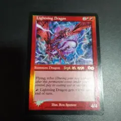 Foil 稲妻のドラゴン USG プロモ mtg 再録禁止　foil MTG 稲妻のドラゴン Foil 英語 プレリリース プロモの通販 田頭