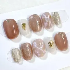 【オーダー】 ブラウン ニュアンス ネイルチップ No.52