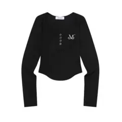 無地 長袖 ボタン Tシャツ・カットソー