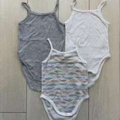ユニクロ タンクトップ肌着3枚セット メッシュ　ロンパース80cm