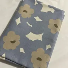 大人気お買い得！北欧デザイン　マリメッコ風青色 花柄 綿生地 日本製