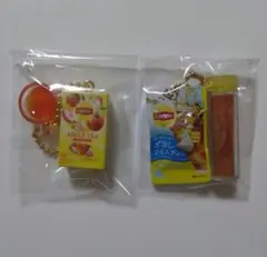 リプトン Lipton ミニチュアチャーム グミ 食玩 キーホルダー 2点セット
