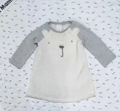 baby GAP クマ刺繍 長袖ワンピース 18-24ヶ月