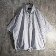 HARE ハーフジップ プルオーバー シャツ M ブルーグレー オーバーサイズのサムネイル
