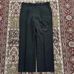 80s 日本製 ジャパンヴィンテージ ウールスラックス YZIP 黒のサムネイル