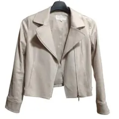 プロポーションボディドレッシング ライダースジャケット ベージュ スエード