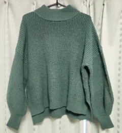 earth music&ecology　グリーン ニットセーター　緑　グリーン