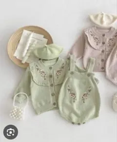 刺繍入りグリーン　セットアップ