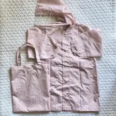 ベビーレインコート　小花柄　ピンク