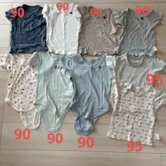 【まとめ売り９着】西松屋　トップバリュ　半袖ロンパース　半袖シャツ　90-95