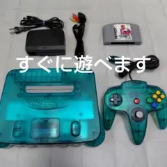 【動作確認済】ニンテンドー64　本体 クリアブルー　ソフト　セット　②