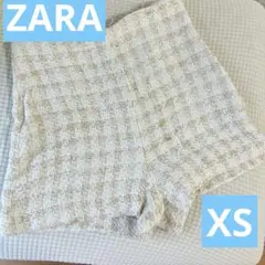 zara ツイード　ショートパンツ　ホワイト　xs かわいい