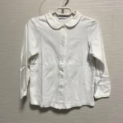 ミキハウス キッズ白無地丸襟ブラウス サイズ110㎝