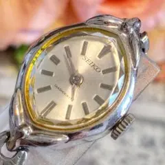 稼働品　アンティーク　セイコー　レディース腕時計　シルバー　手巻き時計