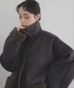 ムートンボアミドルコート　lian