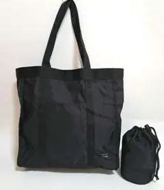 《美品》PORTER トートバッグ リバーシブル 黒 収納袋付きのサムネイル