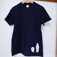 新価格　新品Printstar クマイラストTシャツ Sサイズ ネイビーのサムネイル