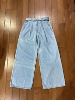 GU ライトデニム ワイドパンツ S