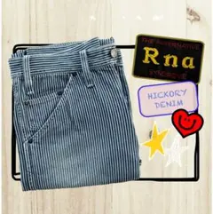 【送料込】RNA ヒッコリーデニム ストライプ ダメージ加工 ワークウェア