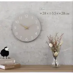 静かな掛け時計 北欧インテリア 直径28cm mokumo グレー
