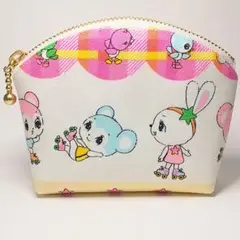 ◆ハンドメイド ポーチ ハニーチューン ピンク レトロ アニマル 昭和