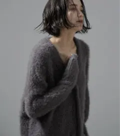 SALON adam et rope シャギーVネックニットカーディガン