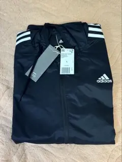 【未使用】adidas ウインドブレーカー 黒 ブラック スポーツウェア　L