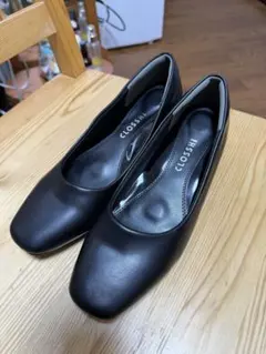美品　CLOSSH 黒 ハイヒール 中ヒール