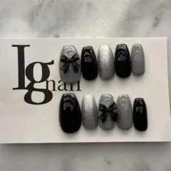 現品限り　リボンネイルチップ　推しネイル　卒業式ネイル　ネイルチップ　ネイル