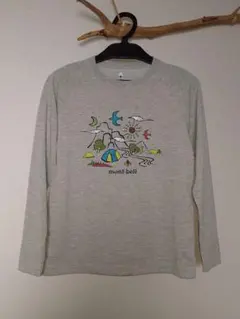 美品★mont-bell 長袖カットソー140 キャンプ★モンベル UVカット