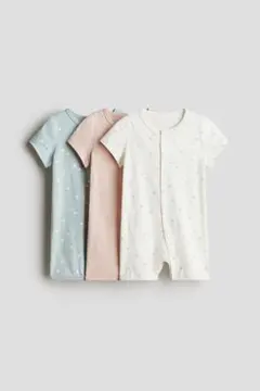 【新品タグ付き】H&M コットンカバーオール3枚セット
