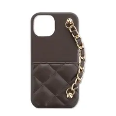 翔子アベイルコラボ　ブラウン キルティングiPhone15ケース